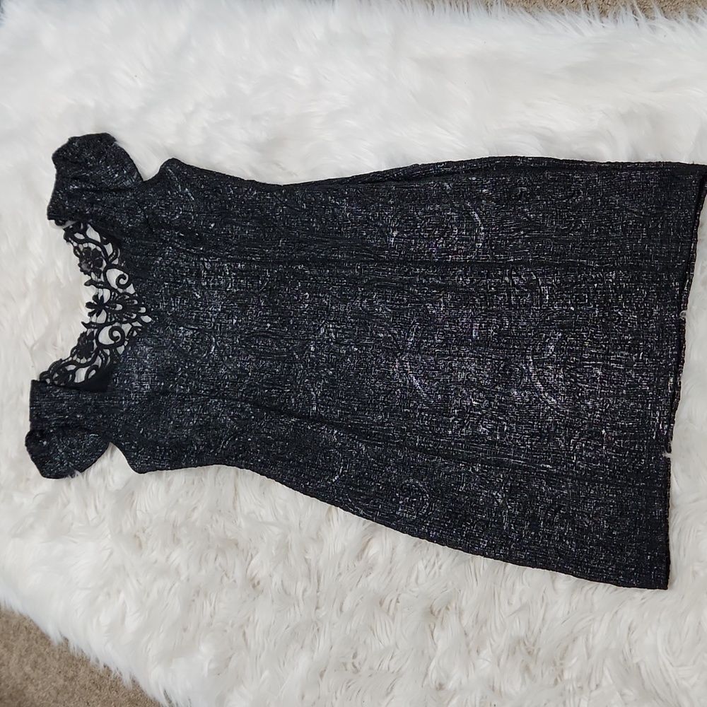 Windsor metallic dress with open lace back-medium